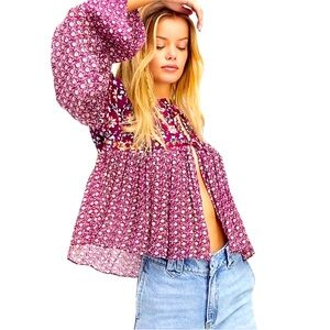 New! Free People Malia Embellished Babydoll Jacket Size: XS. Excellent condition